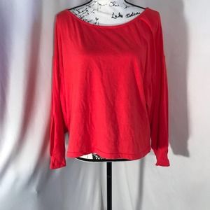T.La Scooped Neck Long Sleeve Red Blouse Sz M